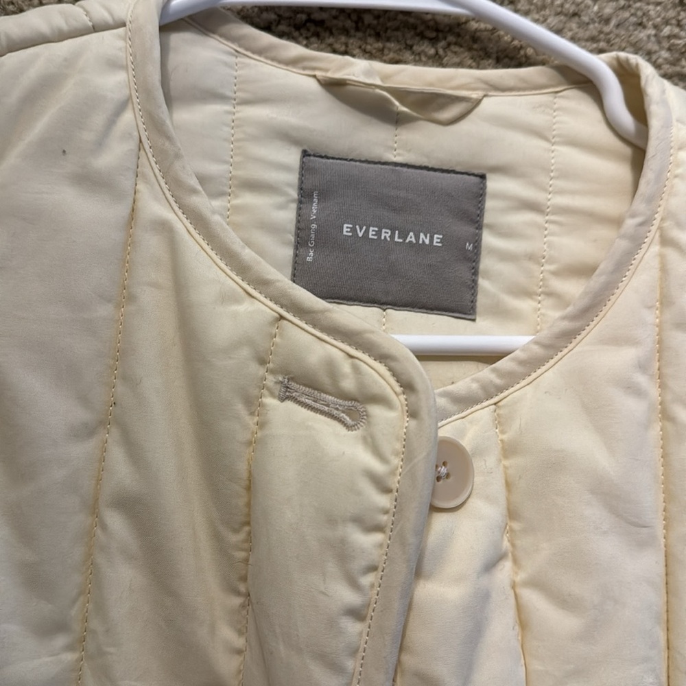 Everlane Cream Quilted Jacket - Picture 2 of 5